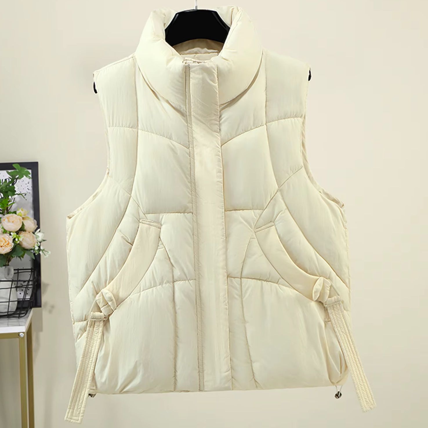 Padded Vest Gilet - Gilet Imbottito da Donna con Collo