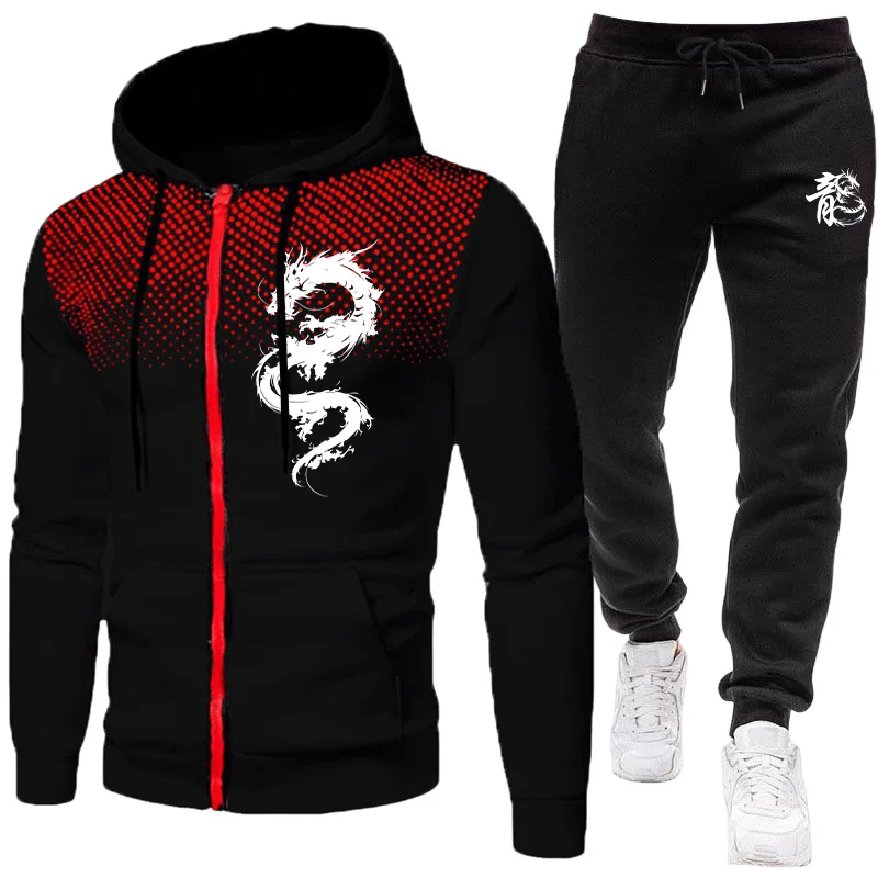 Set da Uomo con Stampa Drago d - Warm Winter Clothing recensione e prezzo